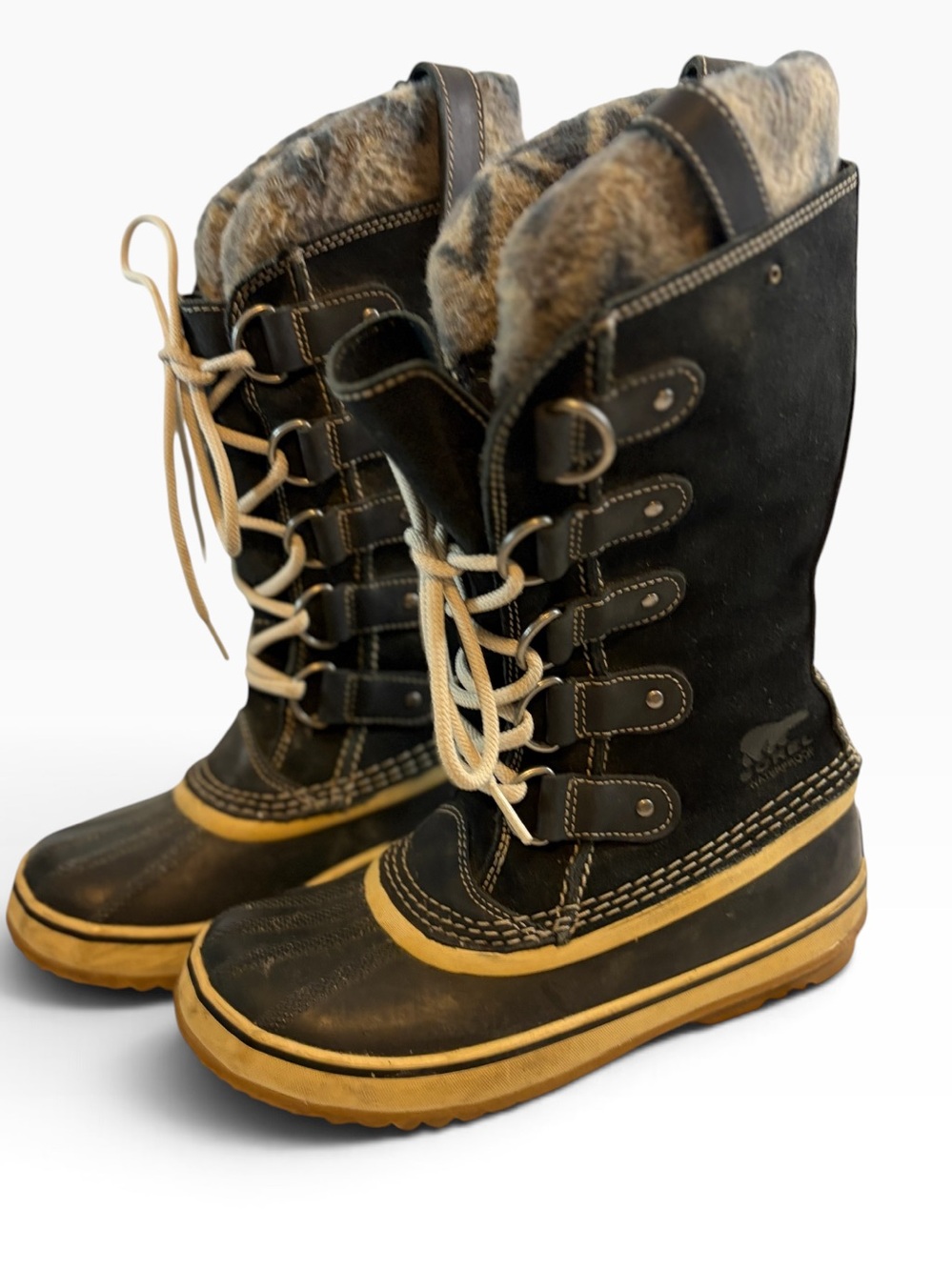 Sorel Joan of Arctic Women’s 6.5 Black Waterproof Suede Fur Tall Winter Boots